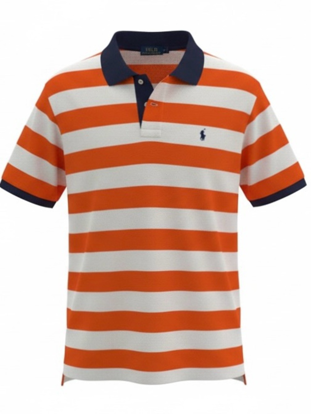 Polo Ralph Lauren Orange and White Stripe Short Sleeve Polo Shirt Size XL
